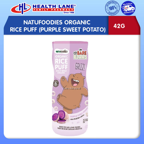 NATUFOODIES ORGANIC BERAS  PUFF (PURPLE SWEET POTATO, 42G)